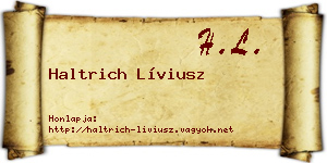 Haltrich Líviusz névjegykártya